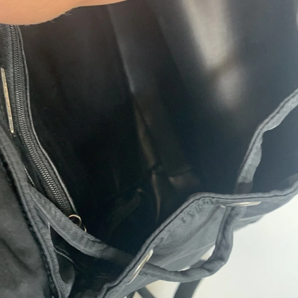Vintage Perlina nylon black mini backpack